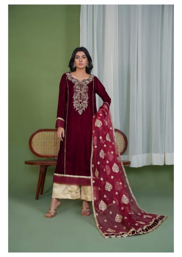 Azal Makhmal Maroon - Image 2