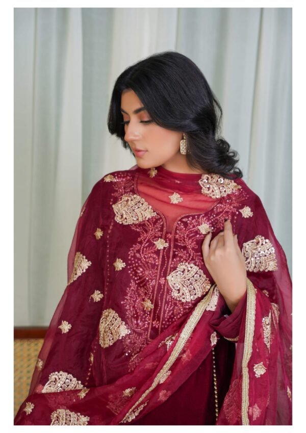Azal Makhmal Maroon - Image 3