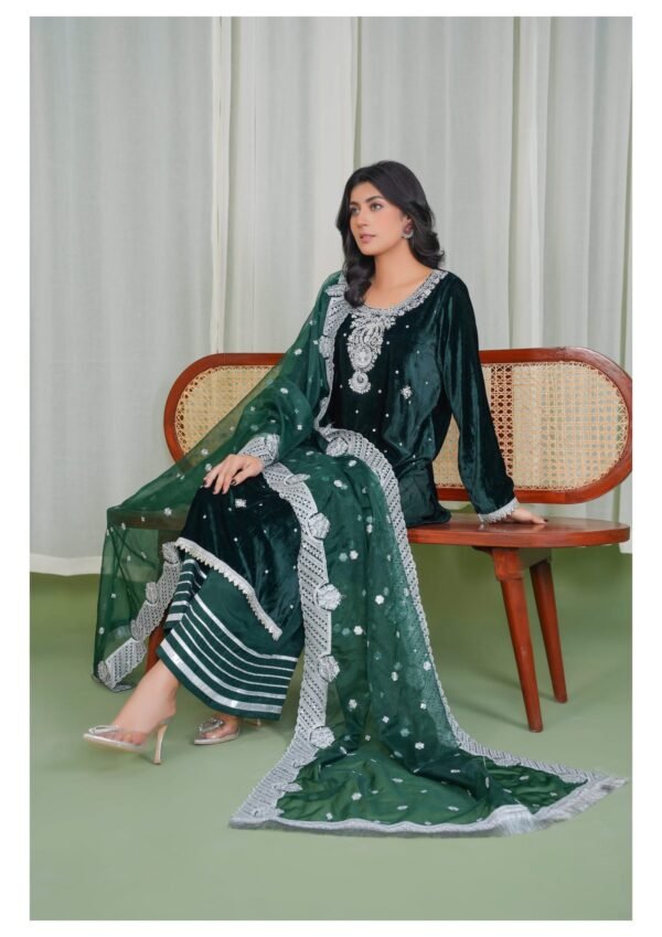 Azal Makhmal Emerald Green - Image 3