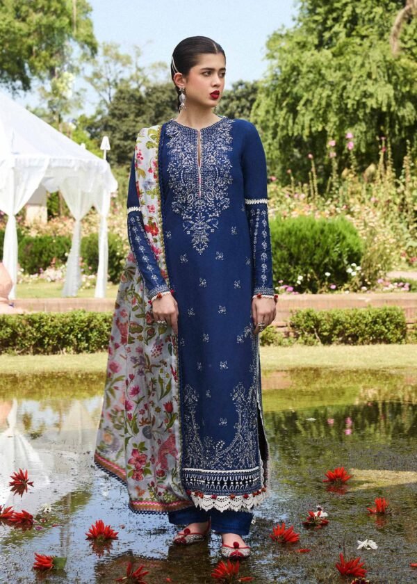 Hussain Rehar Stitched Cyan